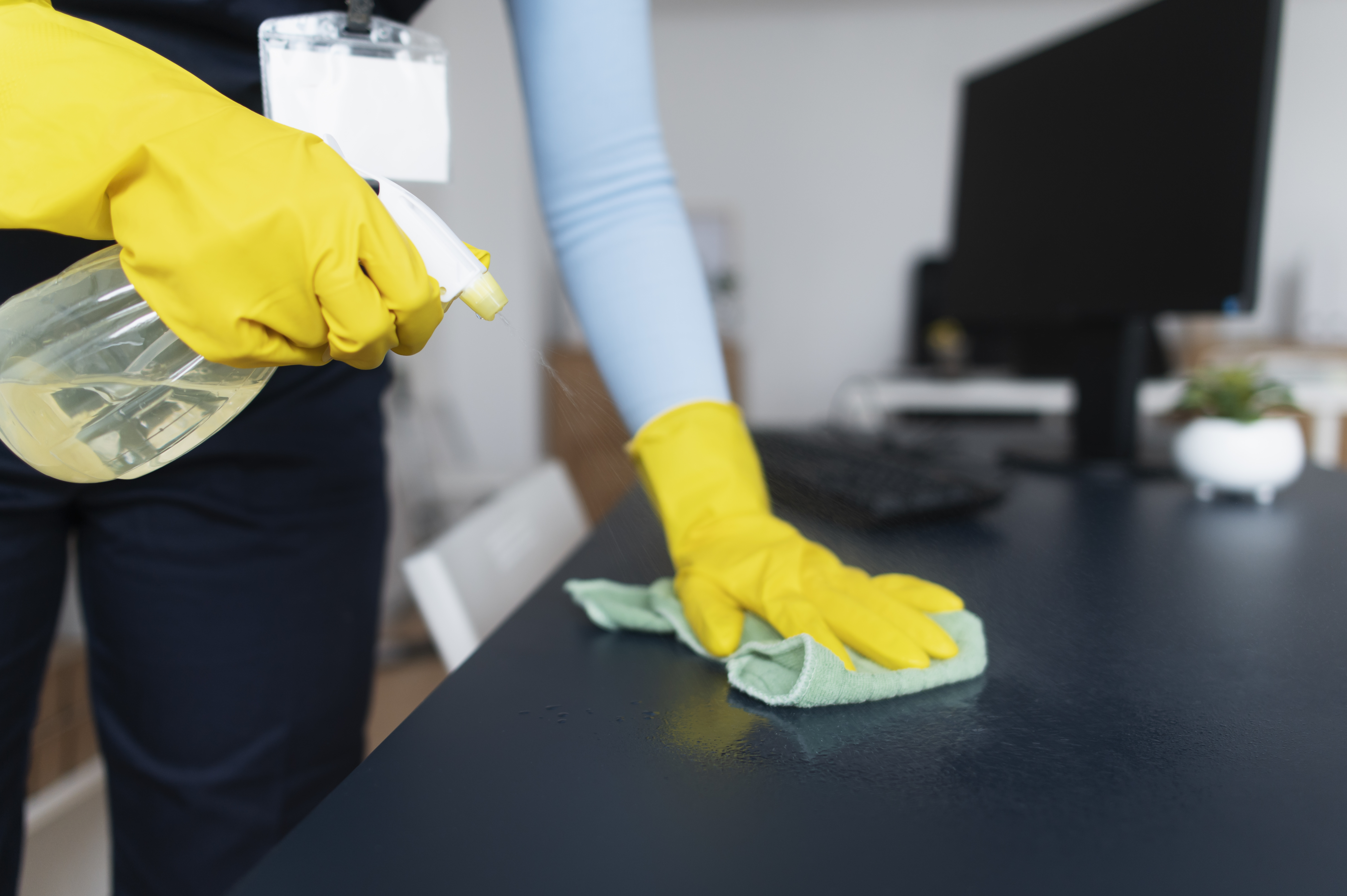 Wiping surfaces during a regular home clean